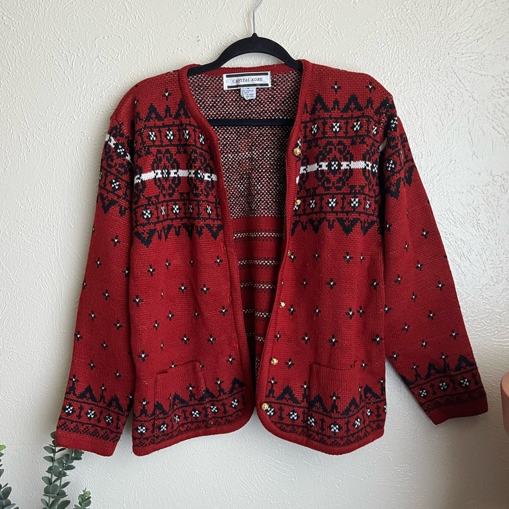 Red Patterned Sweater - image 2
